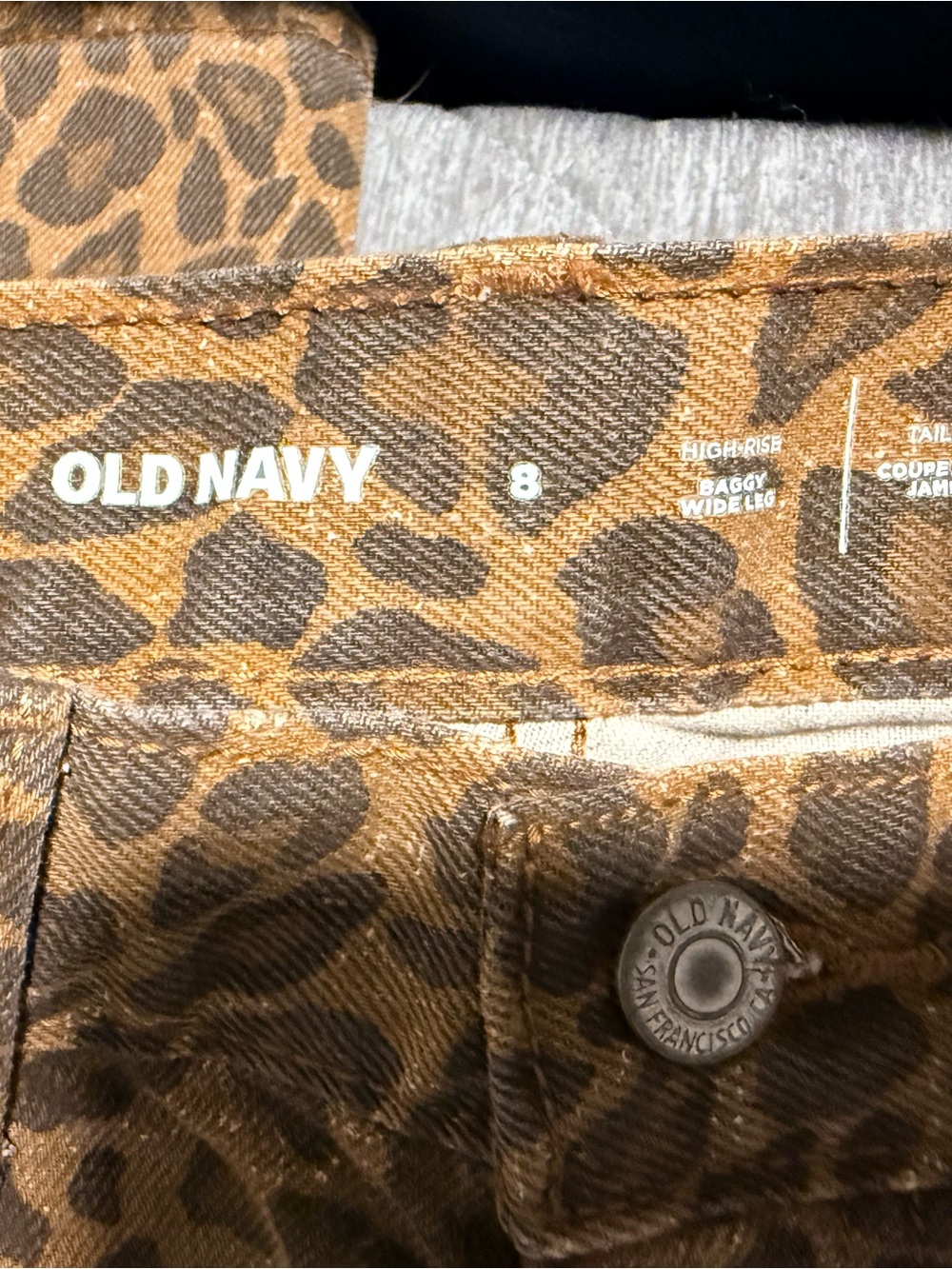 Old Navy Leopard Print Wide Leg Pants - Brown & Black